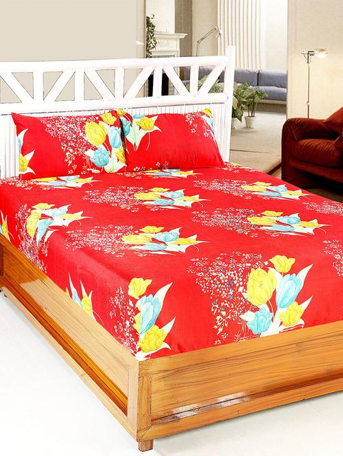 cotton printed double bedsheet with 2 pillow covers - 14772515 - Very Small Image - 1