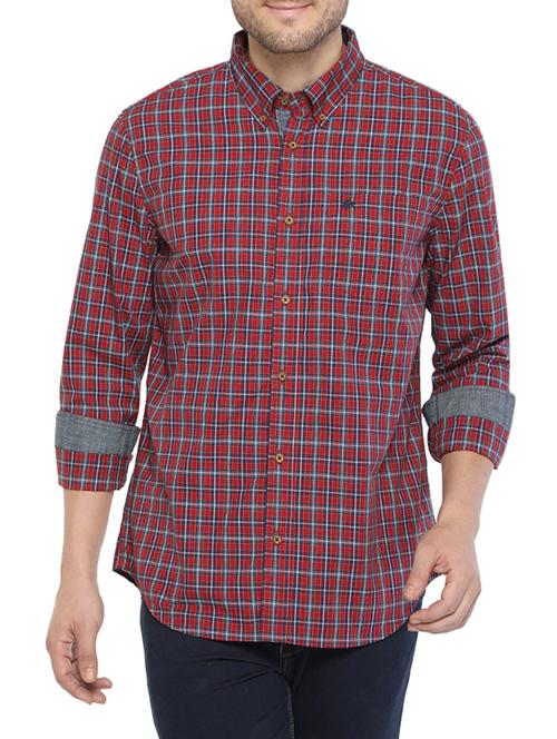 red cotton casual shirt - 14772619 - Very Small Image - 1