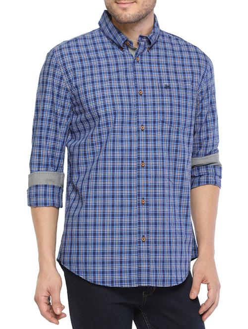 blue cotton casual shirt - 14772623 - Very Small Image - 1