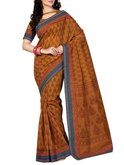 all over printed saree with blouse - 14773120 - Very Small Image - 1