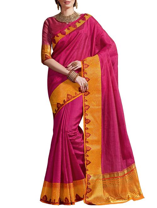 paisley zari border tussar saree with blouse - 14773171 - Very Small Image - 1