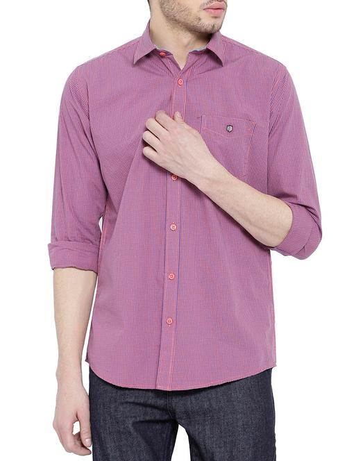 pink cotton blend casual shirt - 14774041 - Very Small Image - 1