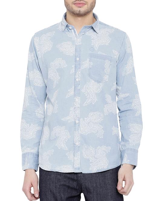 light blue cotton casual shirt - 14774051 - Very Small Image - 1
