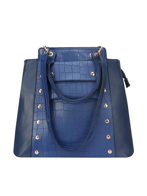 blue leatherette  regular handbag - 14777056 - Very Small Image - 1