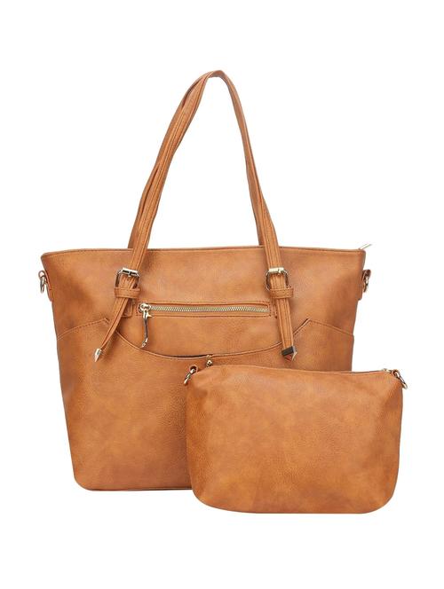 brown leatherette  regular handbag - 14777099 - Very Small Image - 1