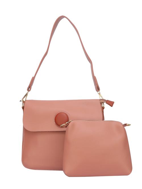 pink leatherette  regular handbag - 14777113 - Very Small Image - 1