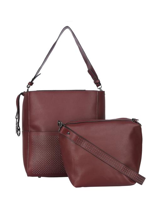 red leatherette regular handbag - 14777120 - Very Small Image - 1