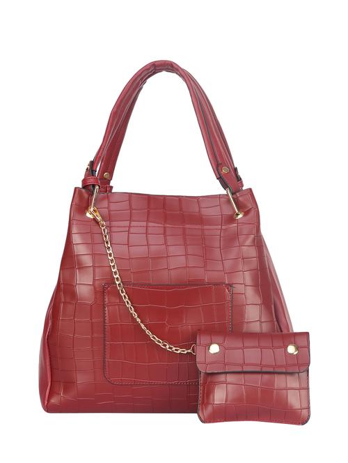 red leatherette  regular handbag - 14777178 - Very Small Image - 1