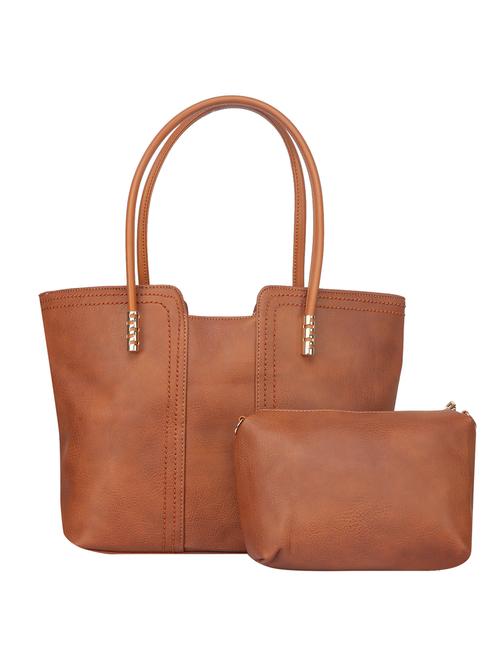 brown leatherette regular handbag - 14777210 - Very Small Image - 1