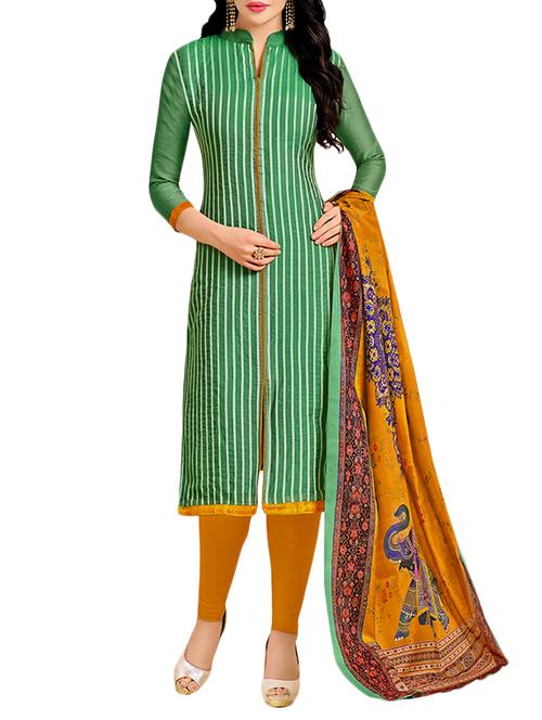 printed unstitched churidaar suit - 14777709 - Very Small Image - 1