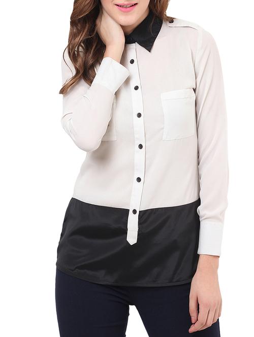 white georgette top - 14778040 - Very Small Image - 1