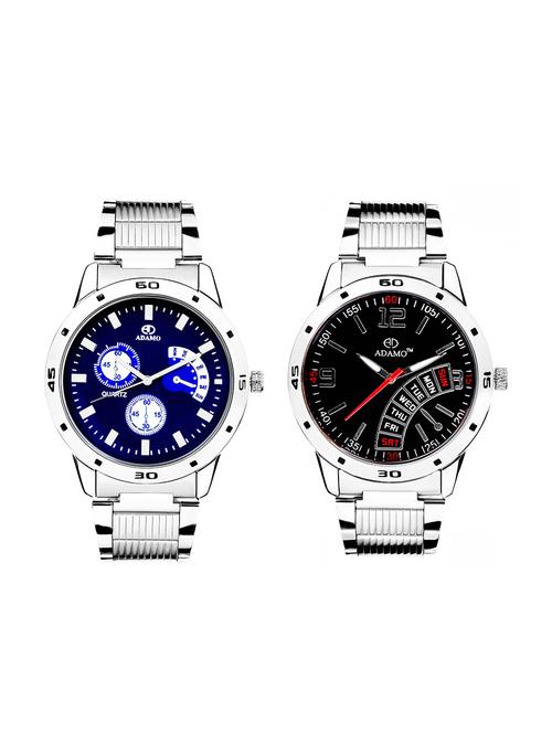 adamo analog dial men's watch combo -108102 - 14780388 - Very Small Image - 1
