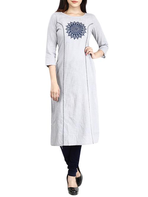 embroidered straight kurta - 14782177 - Very Small Image - 1