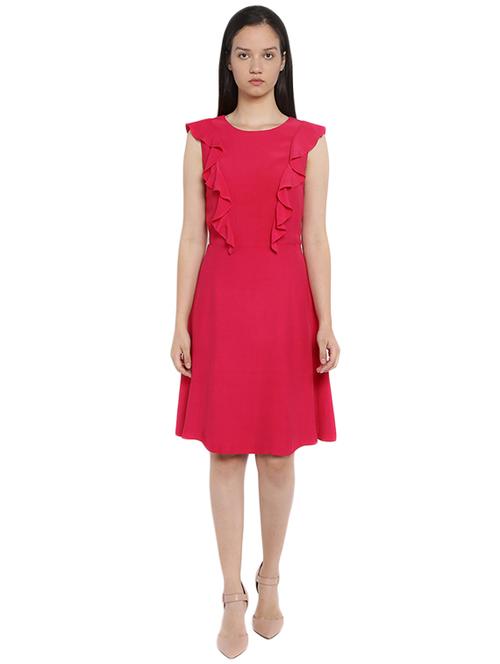 pink viscose a-line dress - 14782388 - Very Small Image - 1