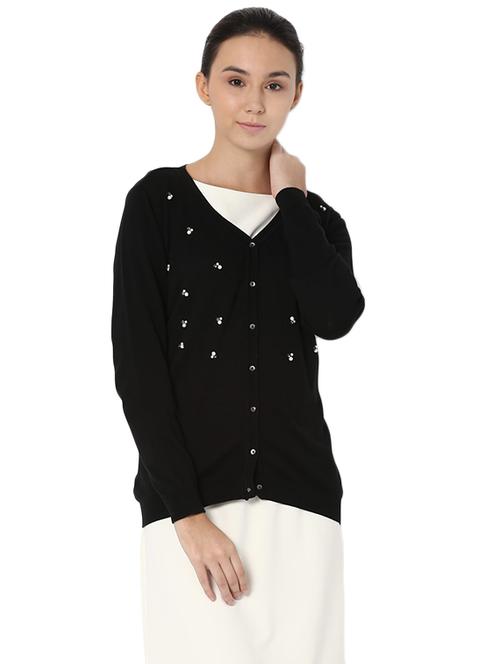 black cotton cardigan - 14782416 - Very Small Image - 1