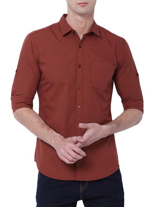 red cotton casual shirt - 14782811 - Very Small Image - 1