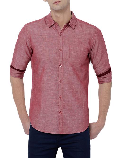 red cotton blend casual shirt - 14782840 - Very Small Image - 1