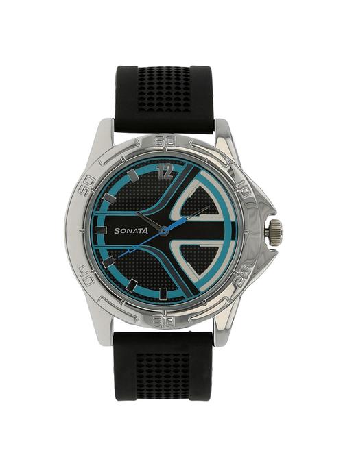 sonata black dial  watch for women - 77001sp01 - 14784805 - Very Small Image - 1