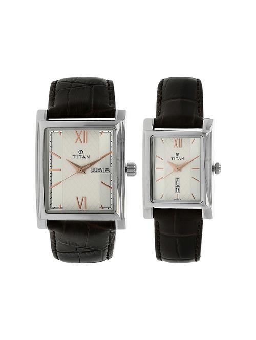 titan silver dial  watch combo - 900242562sl01 - 14785146 - Very Small Image - 1