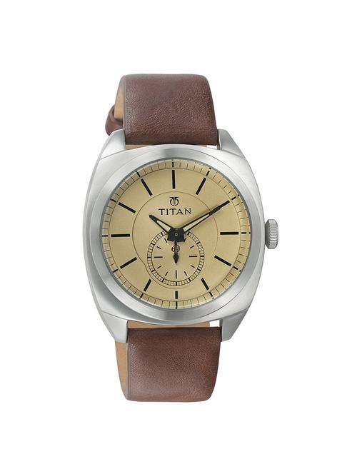titan beige dial  watch for men - 90028sl01 - 14785199 - Very Small Image - 1