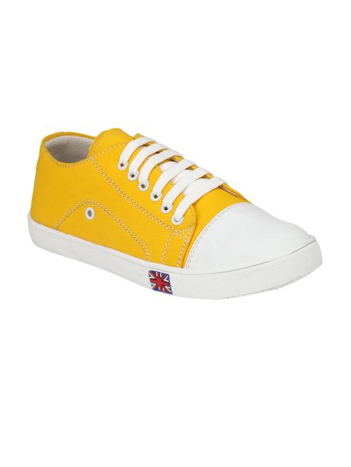 yellow canvas lace up sneaker - 14786185 - Very Small Image - 1