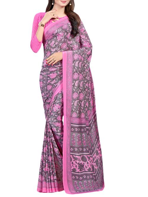 multi colored printed saree with blouse - 14786318 - Very Small Image - 1