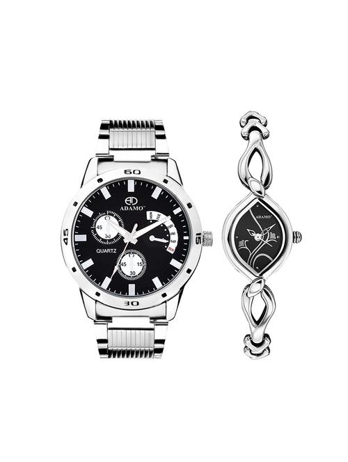 adamo designer couple combo wrist watch 107-327sm02 - 14789103 - Very Small Image - 1