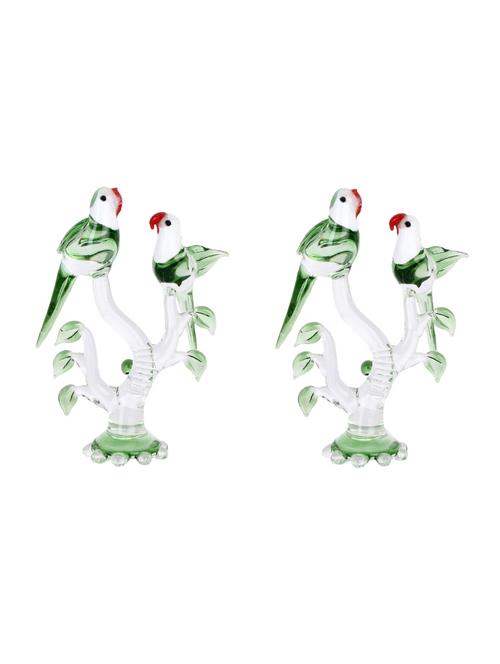 somil crystal shining clear glass natural loving birds pair relaxing on a well-favoured tree jv1 (set of 2) - 14789631 - Very Small Image - 1