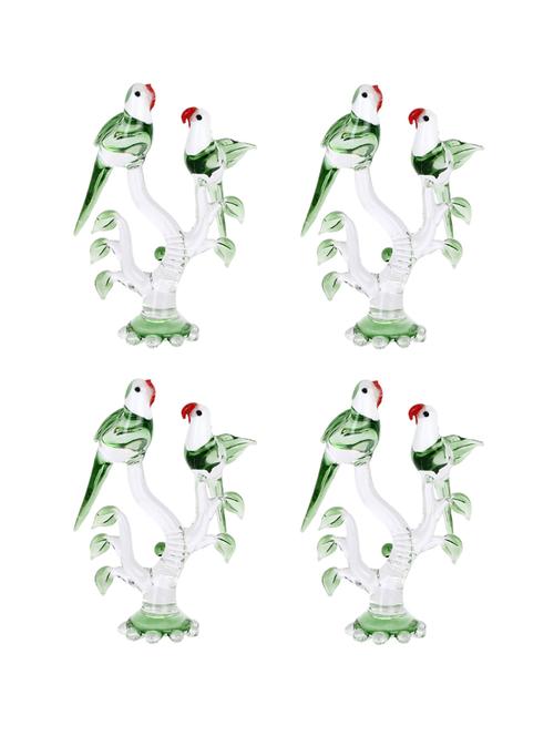 somil crystal shining clear glass natural loving birds pair relaxing on a well-favoured tree jv1 (set of 4) - 14789640 - Very Small Image - 1