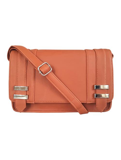 tan leatherette  regular sling bag - 14790032 - Very Small Image - 1