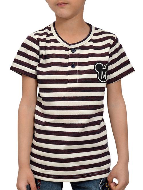 henley neck striped t-shirt - 14791326 - Very Small Image - 1