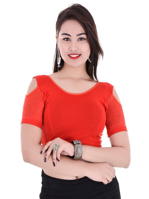 red solid blouse - 14792108 - Very Small Image - 1