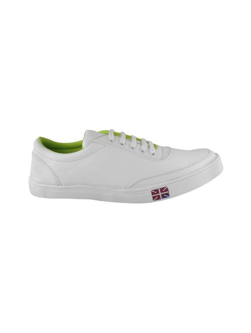 white leatherette lace up sneaker - 14793495 - Very Small Image - 1