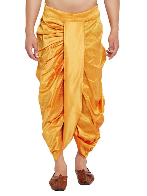 orange silk blend dhoti - 14793997 - Very Small Image - 1