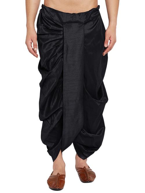 black silk blend dhoti - 14793999 - Very Small Image - 1
