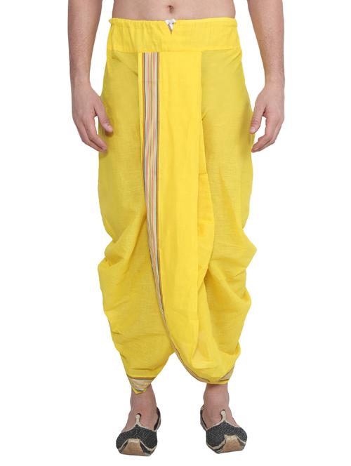yellow cotton dhoti - 14794003 - Very Small Image - 1
