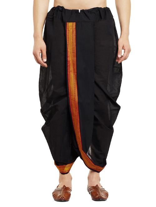 black cotton dhoti - 14794004 - Very Small Image - 1