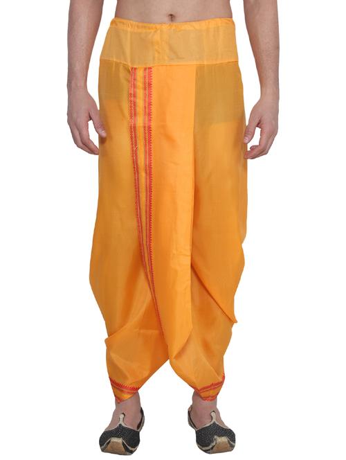 orange cotton dhoti - 14794016 - Very Small Image - 1