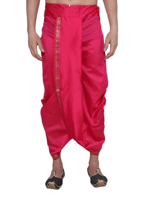 pink silk blend dhoti - 14794021 - Very Small Image - 1