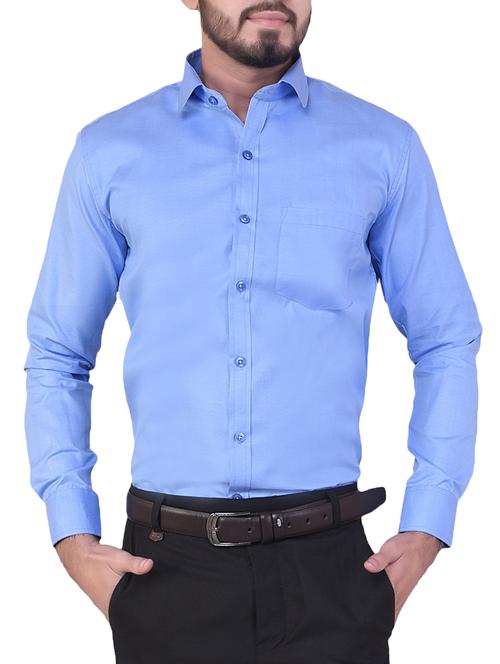 light blue cotton formal shirt - 14795439 - Very Small Image - 1