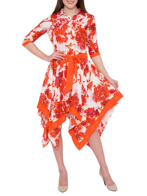 tie front floral asymmetric dress  - 14797043 - Very Small Image - 1
