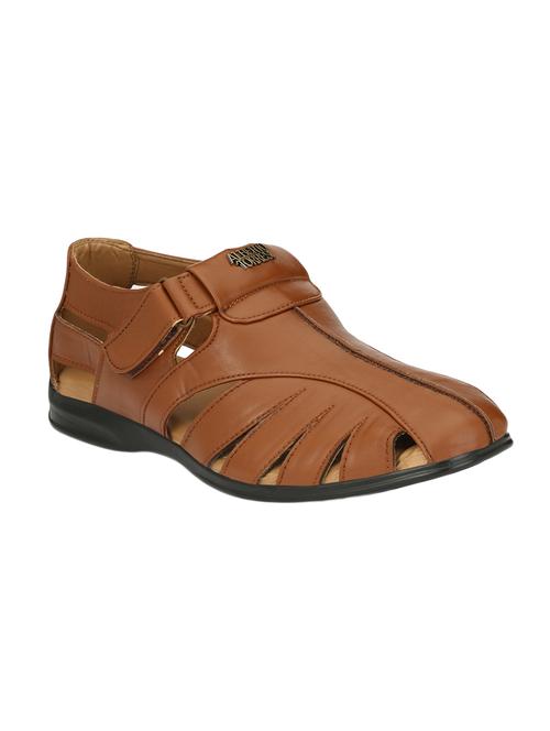 tan leatherette slip on sandal - 14797802 - Very Small Image - 1