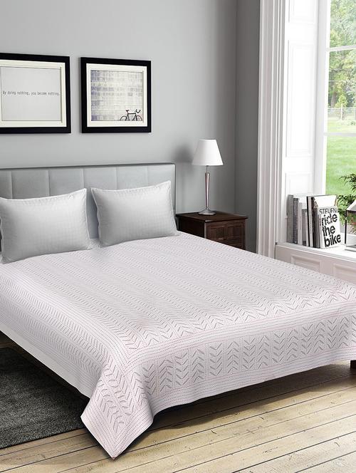 leaf/jalebi cut work cotton double bedsheet - 14798361 - Very Small Image - 1