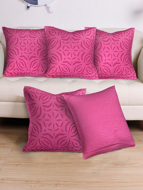 cotton cut work set of 5 cushion covers - 14799956 - Very Small Image - 1