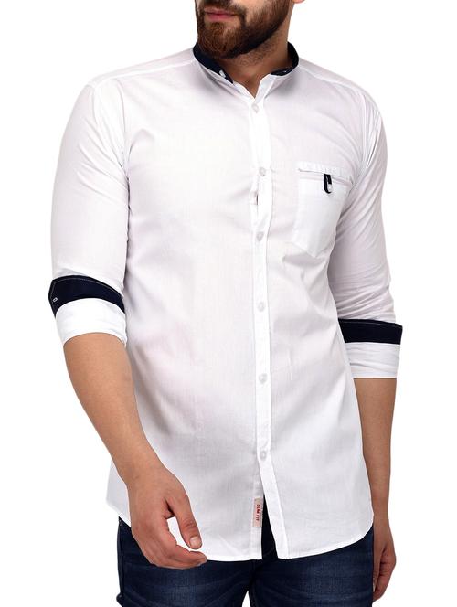 white cotton casual shirt - 14800761 - Very Small Image - 1