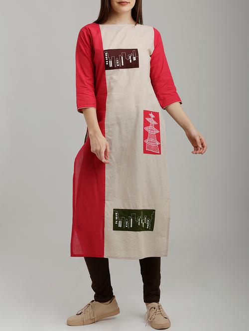 color block embroidered kurta - 14806394 - Very Small Image - 1
