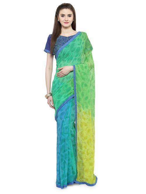 women's bordered multi colored saree - 14806918 - Very Small Image - 1