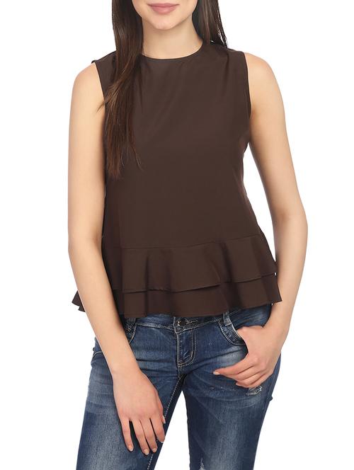 brown peplum top - 14807467 - Very Small Image - 1