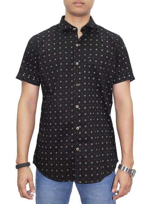 black cotton casual shirt - 14807952 - Very Small Image - 1