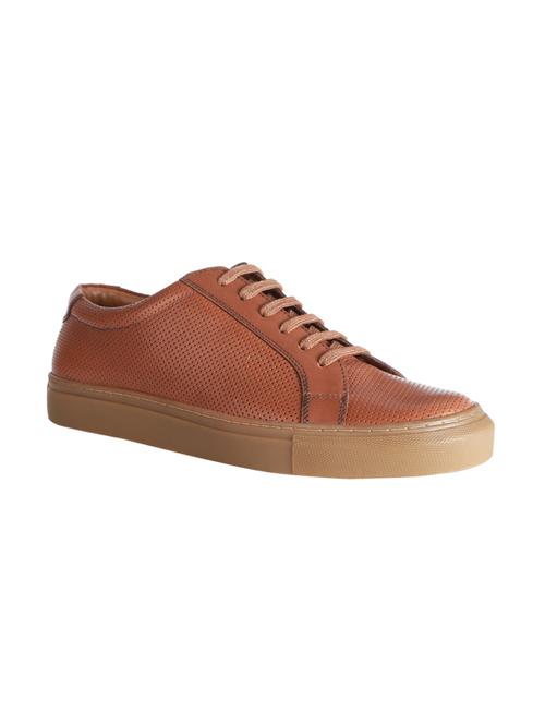 brown leather lace up sneaker - 14808054 - Very Small Image - 1